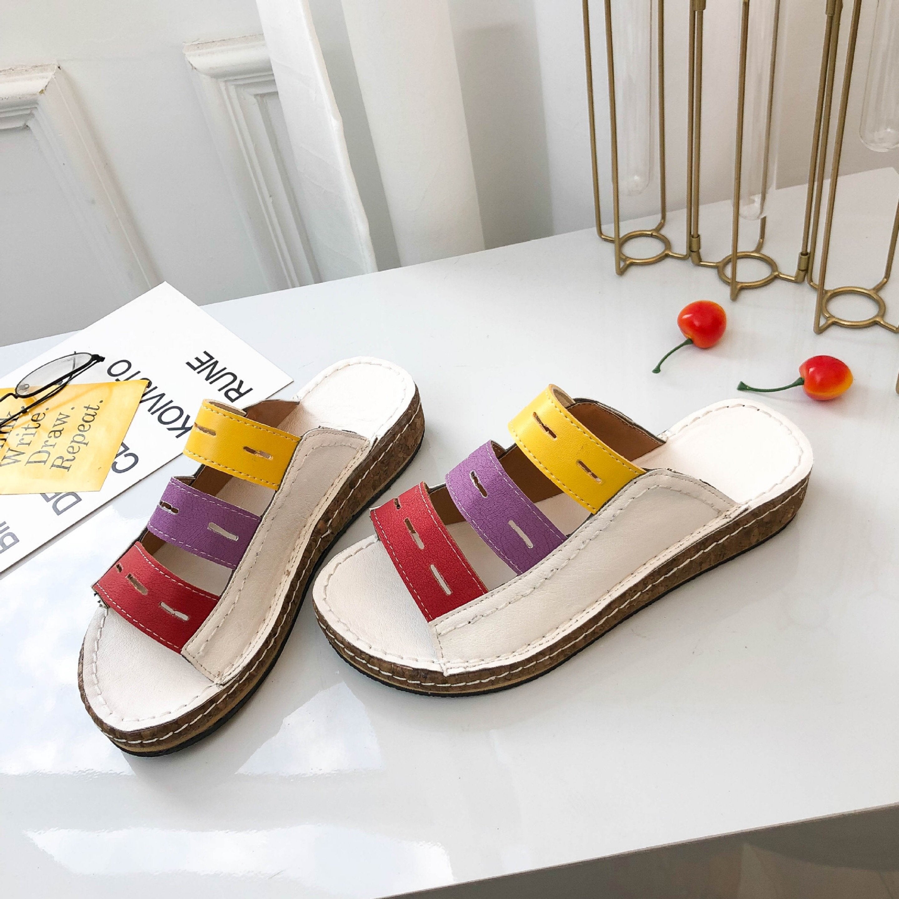 Sophia | Comfortable Supportive Tricolor Sandals for Women