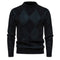 Men’s Argyle Sweater - Crew Neck - Knitted - Long Sleeve - Classic Pattern-3