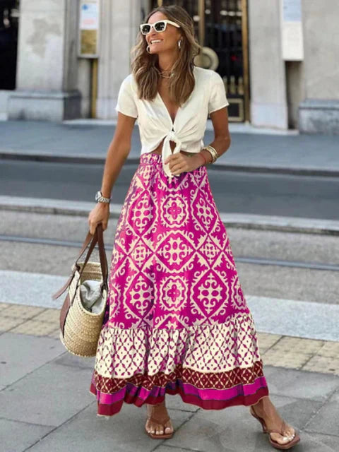 IZZY | Long Summer Skirt in Retro Boho Style