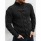 Men’s Knit Sweater – Cable Knit – High Neck Zip – Regular Fit – Ribbed Hem Cuffs-4