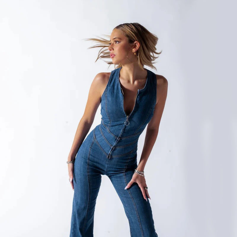 Roxanne Denim Delight | Stylish Jumpsuit