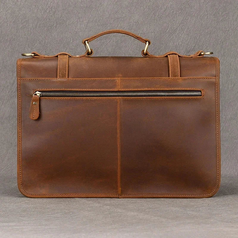 Daniel | Men's Leather Crossbody Messenger Laptop Bag Travel Bag