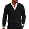 Men’s Knitted Cardigan - V-Neck Button-Up - Tailored Fit with Ribbed Cuffs & Hem-6