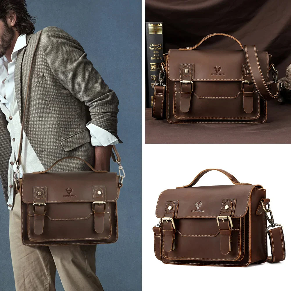 William | Vintage Crazy Horse Leather Crossbody Handbag