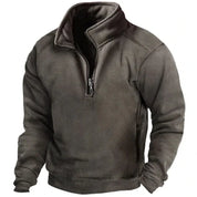 Men's casual half-zip sweatshirt with stand-up collar-1