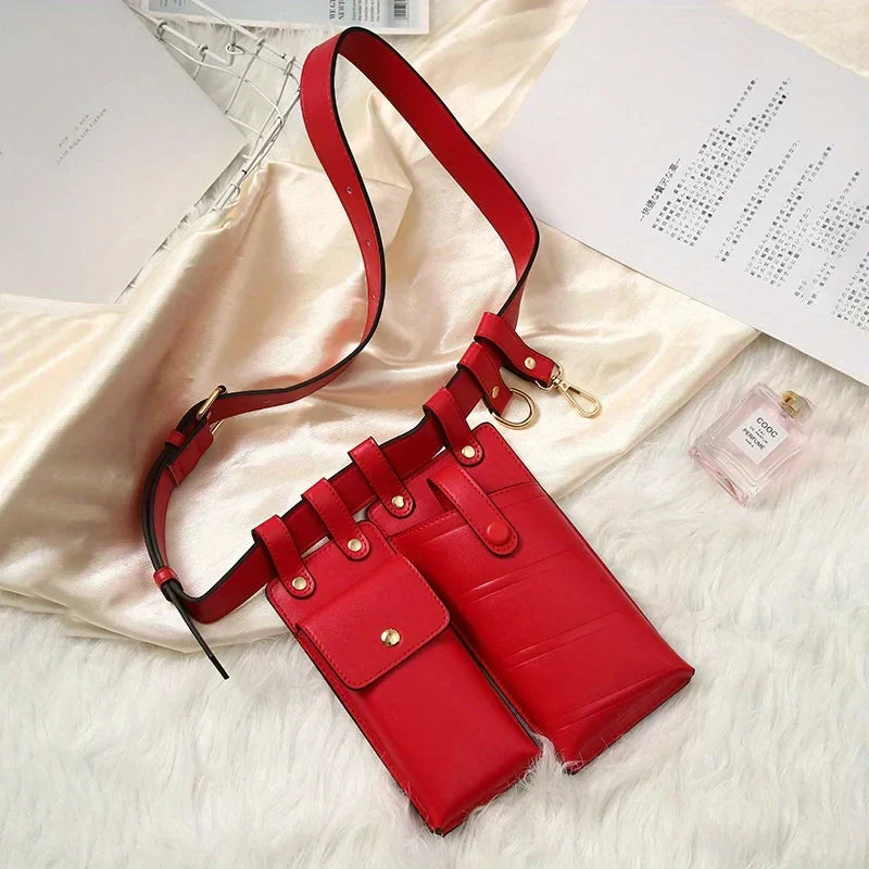 Isla | PU Leather Color Block Waist Bag