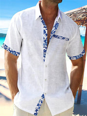 Luis | Tropical Breeze Trimmed Button-Up Shirt