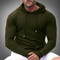 Men’s Slim Fit Hoodie - Ribbed Knit - Long Sleeve - Adjustable Drawstring-3