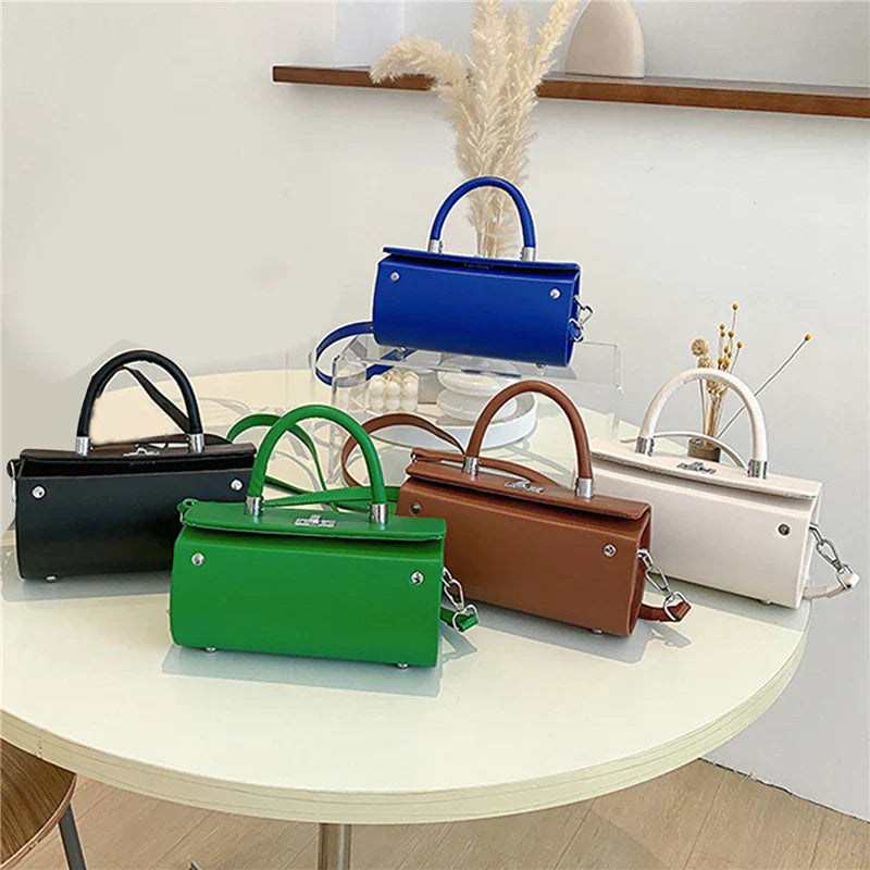 Eva | Vintage Leather Cylinder Crossbody Sling Handbag