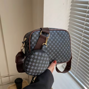 Eva | Leather Shoulder Bag Set with Geometric Pattern