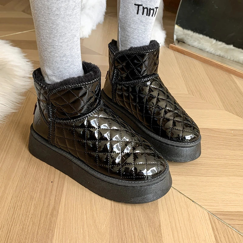 Women's waterproof chunky sole boots-4