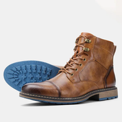 Men’s Leather Ankle Boots - Durable Slip-Resistant Sole - Casual Comfortable Fit-2