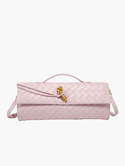 Arviel | Luxe Woven Handbag with Golden Closure