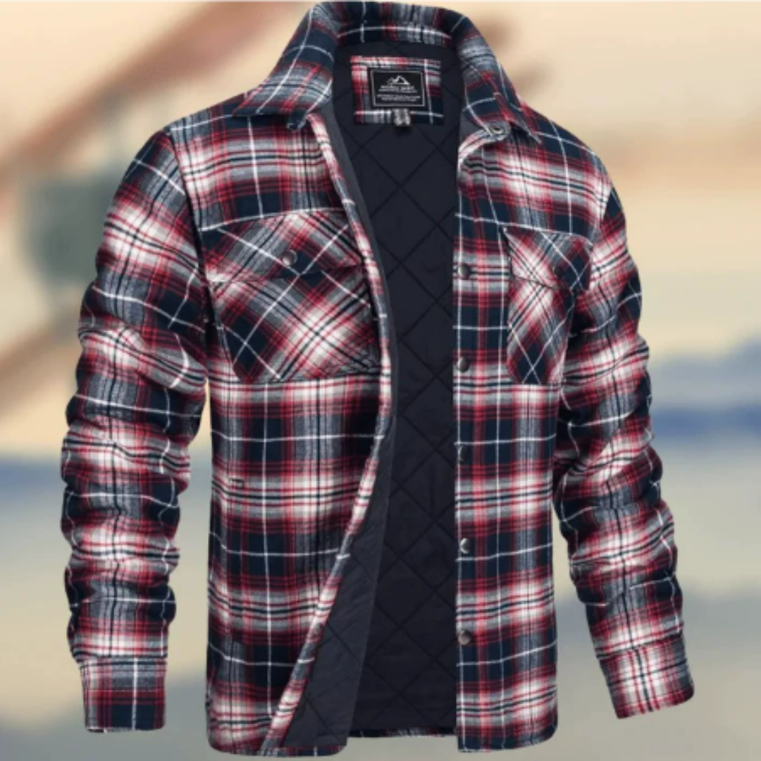 Men's button down warm shirt jacket | Long -sleeved-4