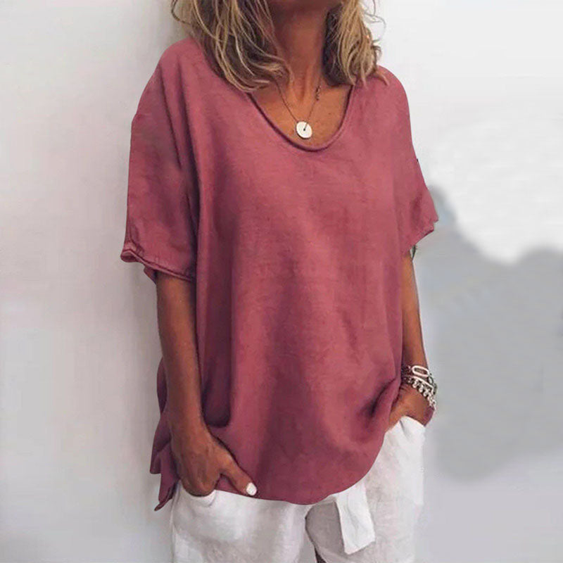 White Loose Blouse for Women - Elegant Summer Top with Flattering Fit and Lightweight Comfort 3