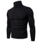 Men's Turtleneck Sweater - Cable Knit - Warm & Textured - Ribbed Cuffs & Hem-2