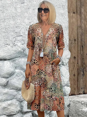 Women's Floral Midi Dress - Elegant Summer Dress for Effortless Style and Comfort 0