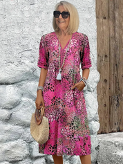 Women's Floral Midi Dress - Elegant Summer Dress for Effortless Style and Comfort 3
