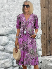 Women's Floral Midi Dress - Elegant Summer Dress for Effortless Style and Comfort 4