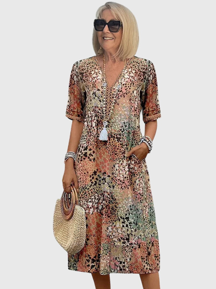 Women's Floral Midi Dress - Elegant Summer Dress for Effortless Style and Comfort 5