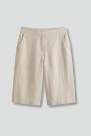 Women's Knee-Length Casual Shorts with Elastic Waist and Side Pockets for Stylish Comfort 1