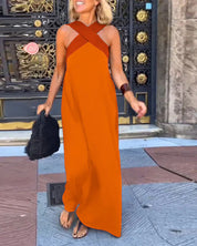 Women's Maxi Dress - Elegant Crossed Design for Breezy Summer Style 4