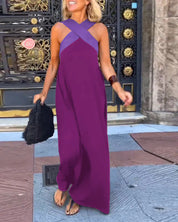 Women's Maxi Dress - Elegant Crossed Design for Breezy Summer Style 5