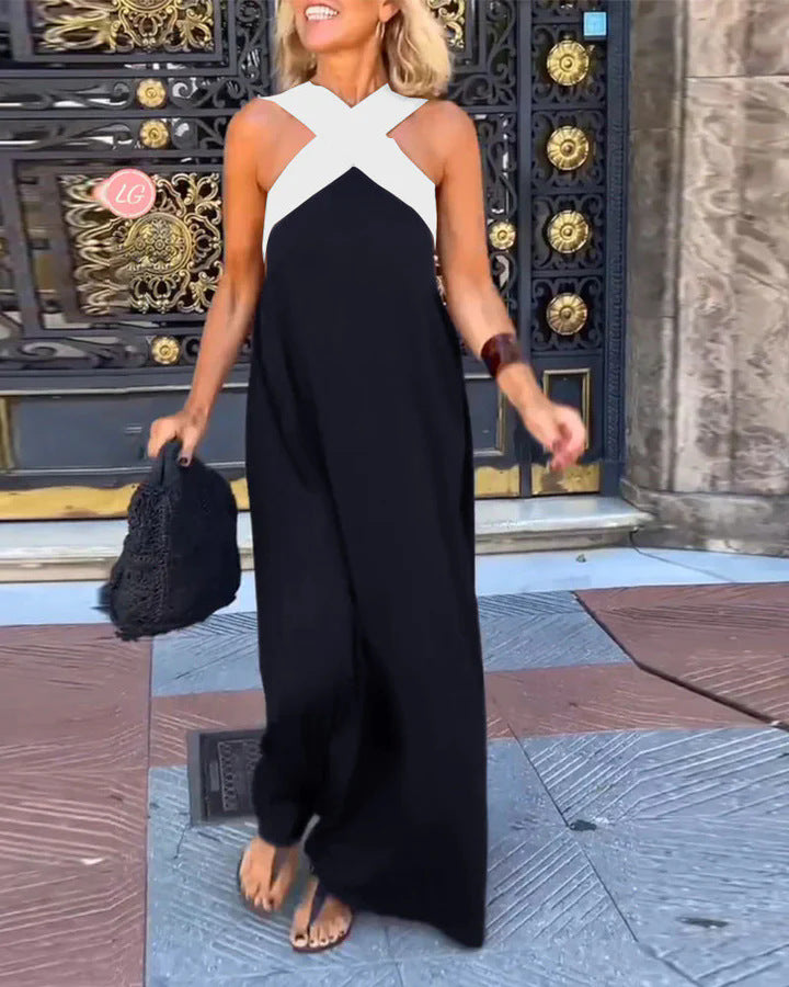 Women's Maxi Dress - Elegant Crossed Design for Breezy Summer Style 8