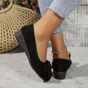 Women's Orthopedic Black Ballet Flats with Bow Detail - Comfortable Arch Support Flats for Women 8