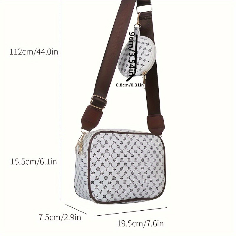 Eva | Leather Shoulder Bag Set with Geometric Pattern