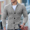 Men’s Cable Knit Cardigan - Wool Blend - Shawl Collar - Button Down - Ribbed Cuffs-4