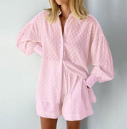 FREYA | Casual Breathable Blouse and Short Set