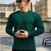 Ribbed knit crewneck sweater for men-2