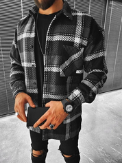 Men Long -arm button down down winter jacket | Warmth-1