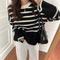 Sweater with a high collar and two -tone design for women-6