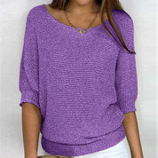 Sweater in a two -tone design for women with comfortable comfort-2