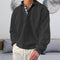 Men's Long-Sleeve Polo Shirt - Classic Collar - Button Placket - Relaxed Fit Casual Wear-3