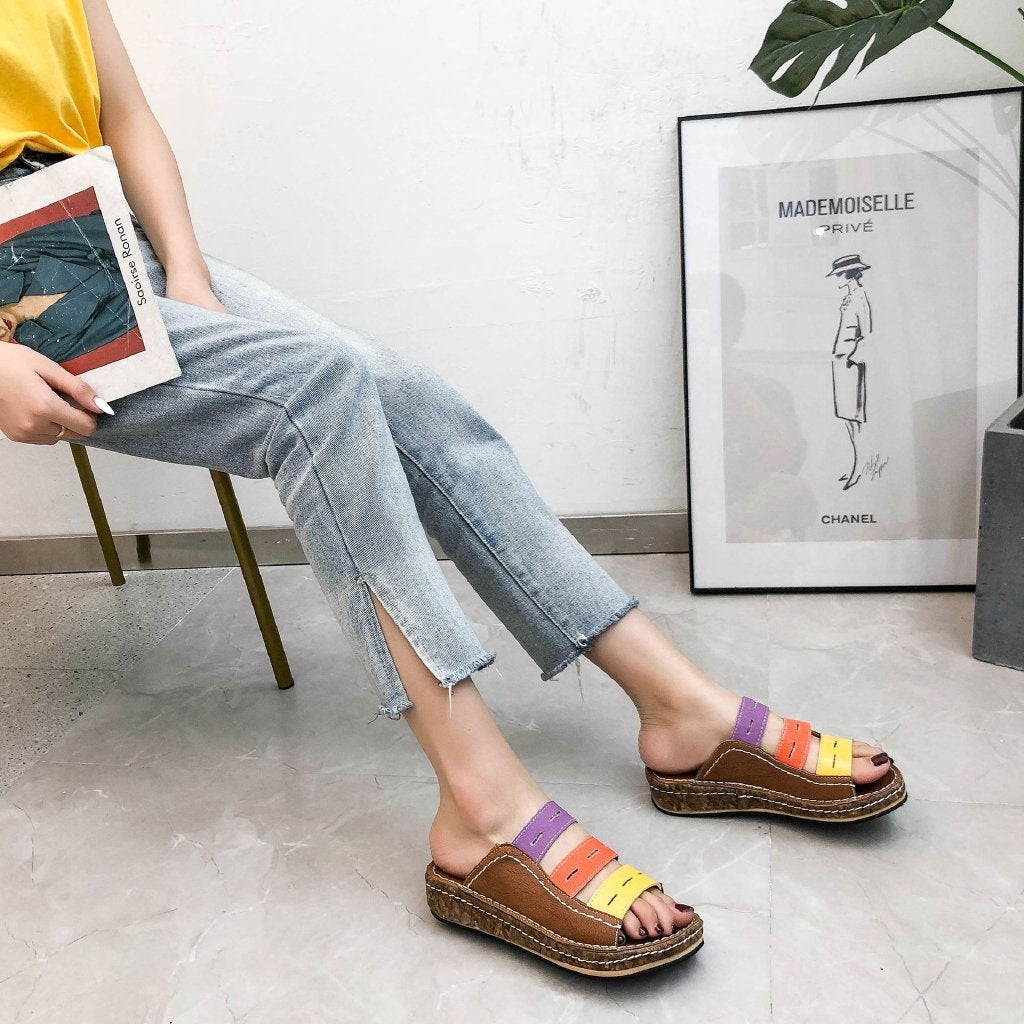 Sophia | Comfortable Supportive Tricolor Sandals for Women
