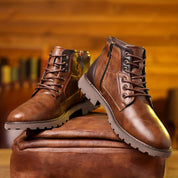 Men's Leather Zipper Dress Boots – Elegant and Durable Footwear-5