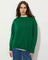 Elegant autumn sweater women - round neck, minimalist design-2