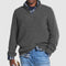Men’s Half-Zip Knit Sweater - Ribbed Texture - High Collar - Relaxed Fit-1