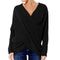 Women's sweater: warm, crossed rope for winter-3